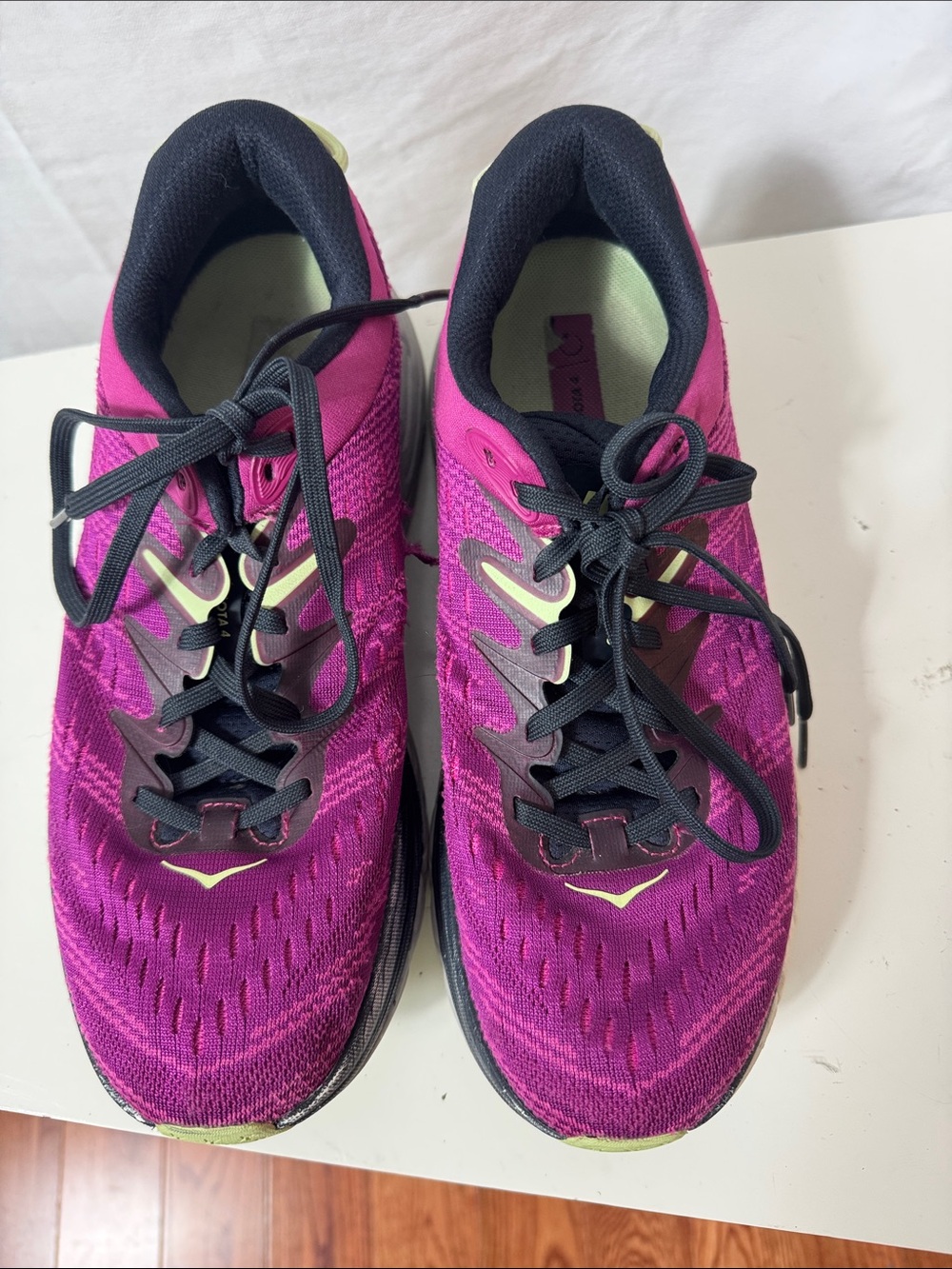 Hoka Gaviota 4 Road Running Shoes in Fuchsia and Black